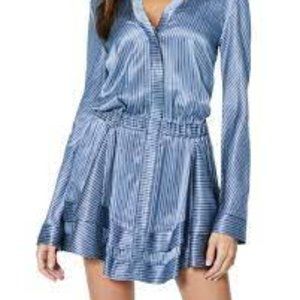 Ramy Brook Alanis Metallic Stripe A-Line Shirtdress - Size M